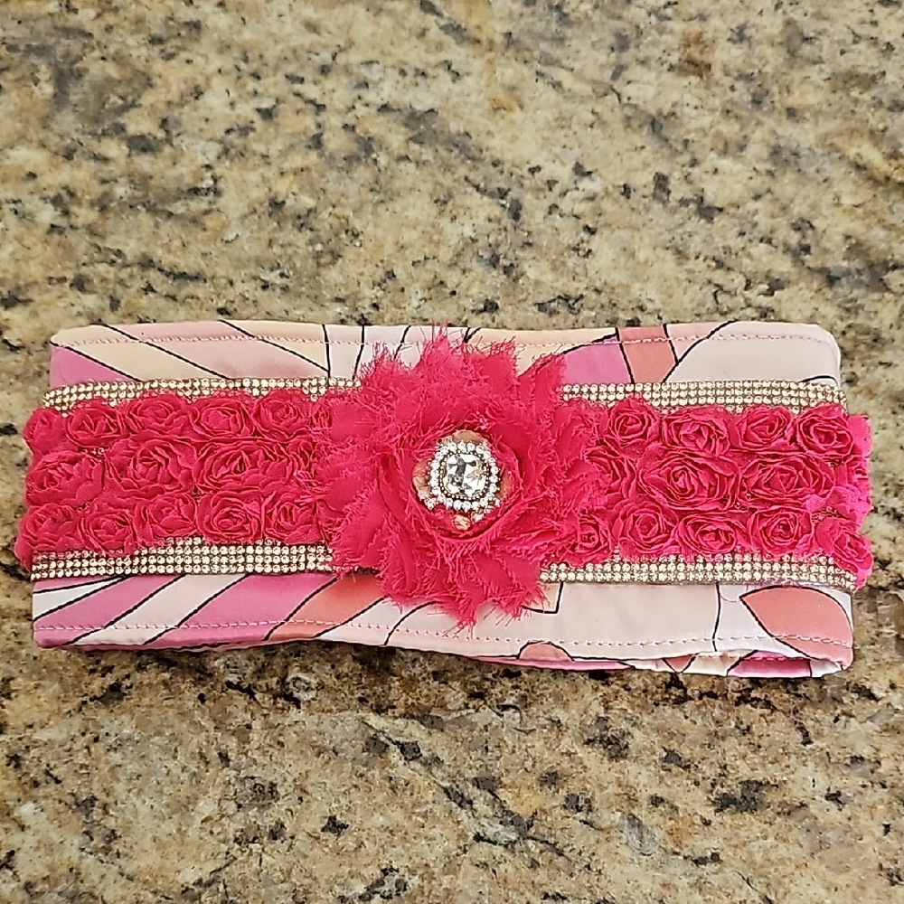 Elegant Pink Floral Martingale Collar